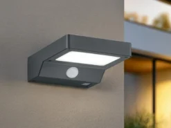 LED Solar Wandleuchte Außenleuchte FOMOSA mit Bewegungsmelder Anthrazit