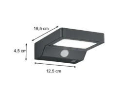 LED Solar Wandleuchte Außenleuchte FOMOSA mit Bewegungsmelder Anthrazit