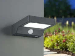 LED Solar Wandleuchte Außenleuchte FOMOSA mit Bewegungsmelder Anthrazit