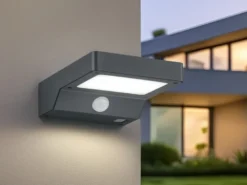 LED Solar Wandleuchte Außenleuchte FOMOSA mit Bewegungsmelder Anthrazit