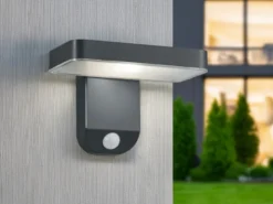 LED Solar Wandleuchte Außenleuchte ESQUEL mit Bewegungsmelder in Anthrazit