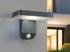 LED Solar Wandleuchte Außenleuchte ESQUEL mit Bewegungsmelder in Anthrazit