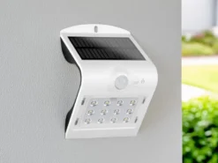 LED Solar Wandleuchte Außenleuchte MINI Fassadenbeleuchtung Weiß 14,5x9,6cm