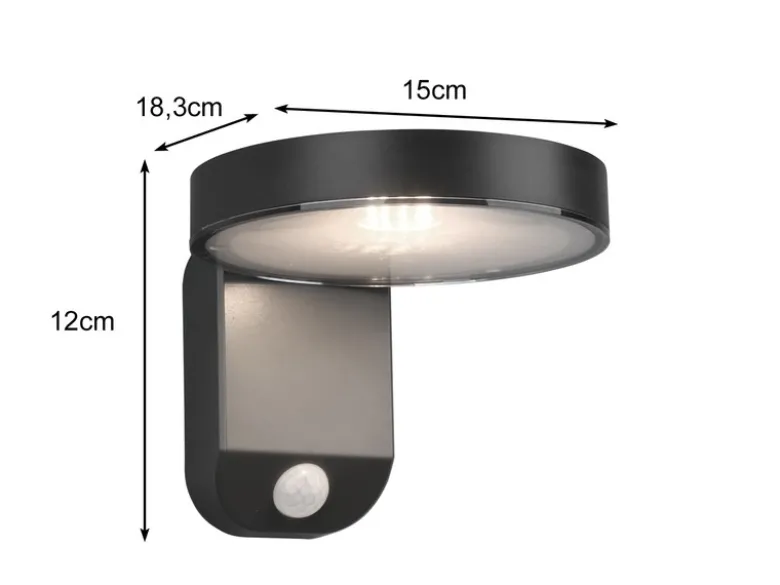 LED Solar Wandleuchte Außenleuchte POSADAS mit Bewegungsmelder in Anthrazit