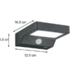 LED Solar Wandleuchte Außenleuchte 2er Set mit Bewegungsmelder Anthrazit