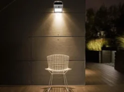 LED Solar Wandleuchte 2er SET Außenleuchte Fassadenbeleuchtung Weiß 14,5x9,6cm