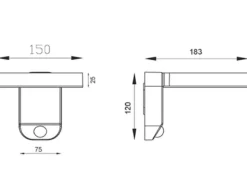 LED Solar Wandleuchte 2er Set Außenleuchten mit Bewegungsmelder in Anthrazit