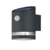 LED Solar Wandleuchte 2er Set Außenleuchte mit Bewegungsmelder Anthrazit