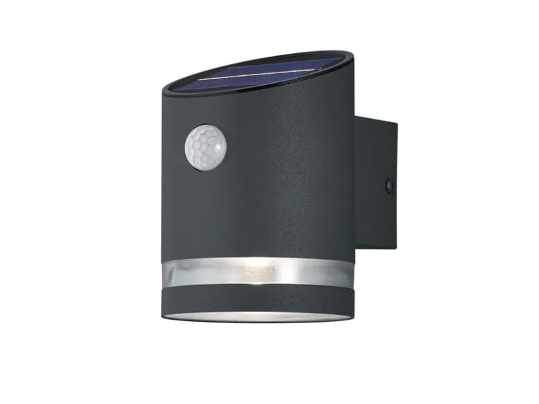 LED Solar Wandleuchte 2er Set Außenleuchte mit Bewegungsmelder Anthrazit