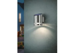LED Solar Wandleuchte 2er Set Außenleuchte mit Bewegungsmelder Silber matt