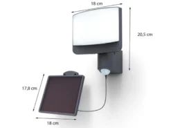LED Solar Wandleuchte 2er SET mit Bewegungsmelder IP54, Breite 18cm