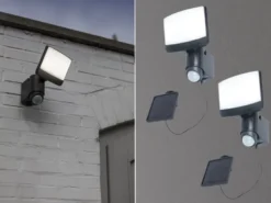 LED Solar Wandleuchte 2er SET mit Bewegungsmelder IP44, Breite 18cm