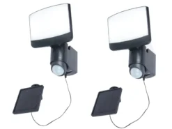 LED Solar Wandleuchte 2er SET mit Bewegungsmelder IP44, Breite 18cm