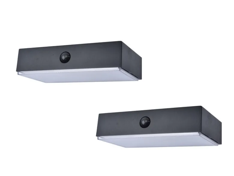 LED Solar Wandleuchte 2er SET Up and Down, Bewegungsmelder, per App steuerbar