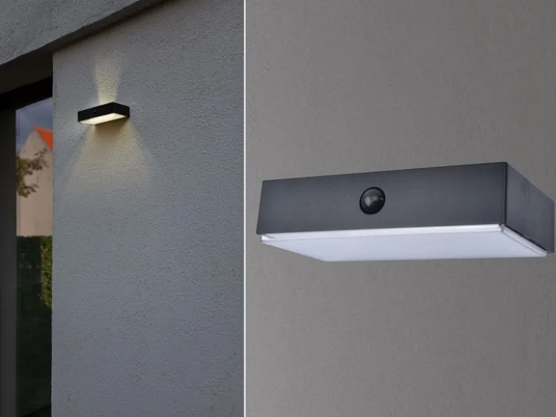 LED Solar Wandleuchte FADI Up and Down, Bewegungsmelder, per App steuerbar