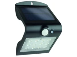 LED Solar Wandleuchten 2er SET Außenleuchte Hausbeleuchtung Schwarz 14,5x9,6cm