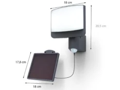 LED Solar Wandleuchte SUNSHINE mit Bewegungsmelder IP54, Breite 18cm