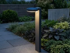 LED Solar Wegeleuchte Außenleuchte POSADAS in Anthrazit, Bewegungsmelder, 60cm