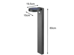 LED Solar Wegeleuchte Außenleuchte POSADAS in Anthrazit, Bewegungsmelder, 60cm