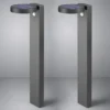 LED Solar Wegeleuchte 2er Set Außenleuchten mit Bewegungsmelder in Anthrazit