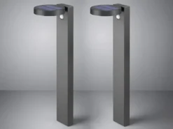 LED Solar Wegeleuchte 2er Set Außenleuchten mit Bewegungsmelder in Anthrazit