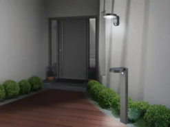 LED Solar Wegeleuchte 2er Set Außenleuchten mit Bewegungsmelder in Anthrazit