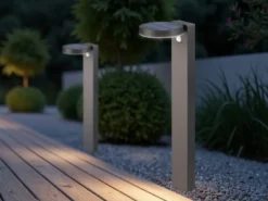 LED Solar Wegeleuchte 2er Set Außenleuchten mit Bewegungsmelder in Anthrazit