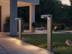 LED Solar Wegeleuchte 2er Set Außenleuchten mit Bewegungsmelder in Anthrazit