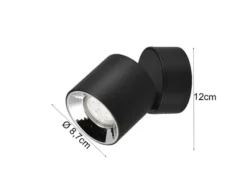LED Spot Deckenstrahler Schwarz dimmbar, Ø 9cm