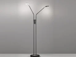 LED Stehlampe DENT Schwarz 2-flammig mit Dimmer, Höhe 150cm