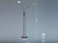 LED Stehlampe DENT Schwarz 2-flammig mit Dimmer, Höhe 150cm