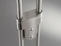 LED Stehlampe DENT Silber 2-flammig mit Dimmer, Höhe 150cm