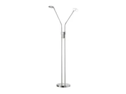 LED Stehlampe DENT Silber 2-flammig mit Dimmer, Höhe 150cm