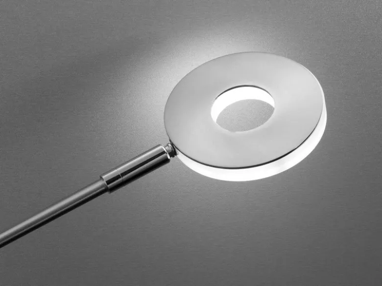 LED Stehlampe DENT Silber 2-flammig mit Dimmer, Höhe 150cm