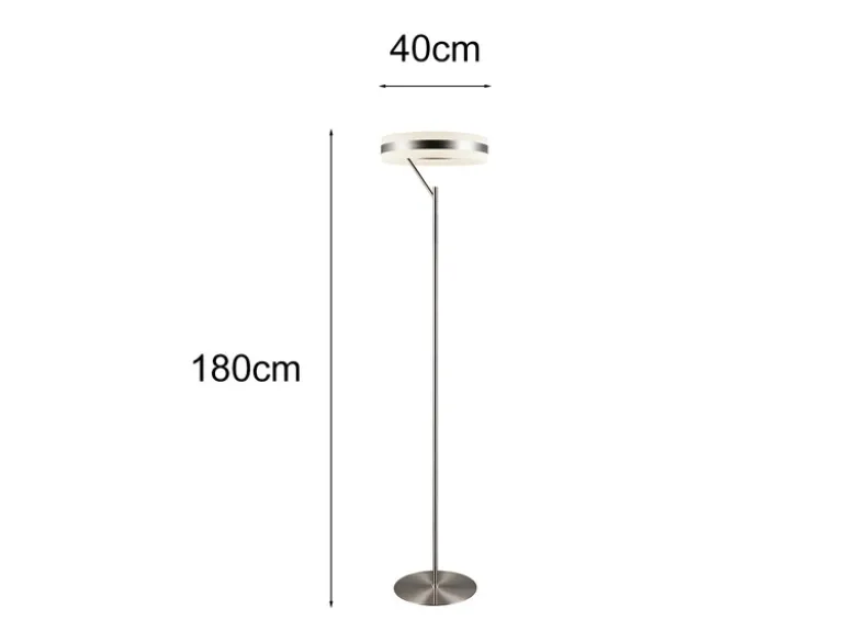 LED Stehlampe DIOS dimmbar, Lichttemperatur einstellbar, Silber, Höhe 180cm