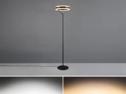 LED Stehlampe DIOS dimmbar, Lichttemperatur einstellbar, Schwarz, Höhe 180cm