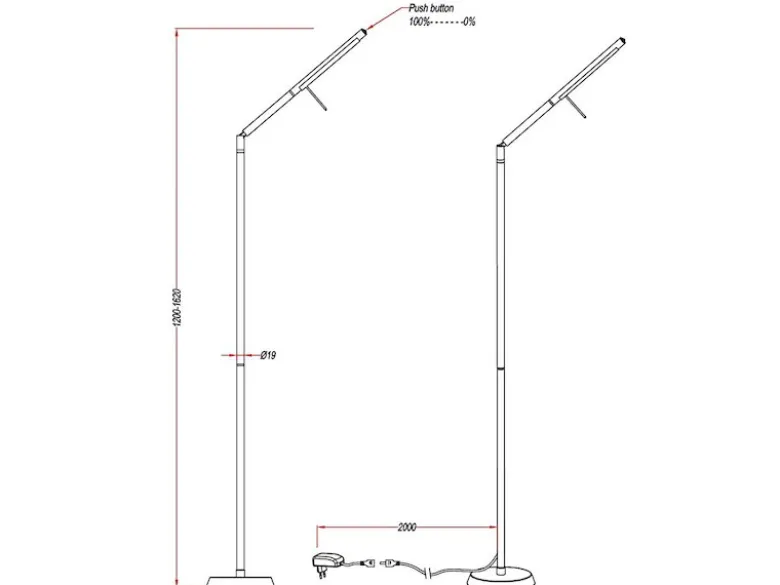 LED Stehlampe FILIGRAN dimmbar über Sensor, Metall Silber, Höhe 162cm