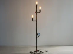 LED Stehlampe 3-flammig in Wasserrohr Optik Rost, Höhe 159cm