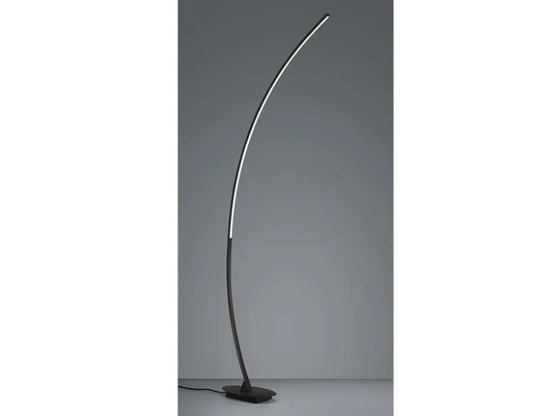 LED Stehlampe gebogen SOLO Metall Schwarz Höhe 158cm Ausladung 35cm