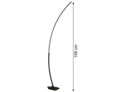 LED Stehlampe gebogen SOLO Metall Schwarz Höhe 158cm Ausladung 35cm