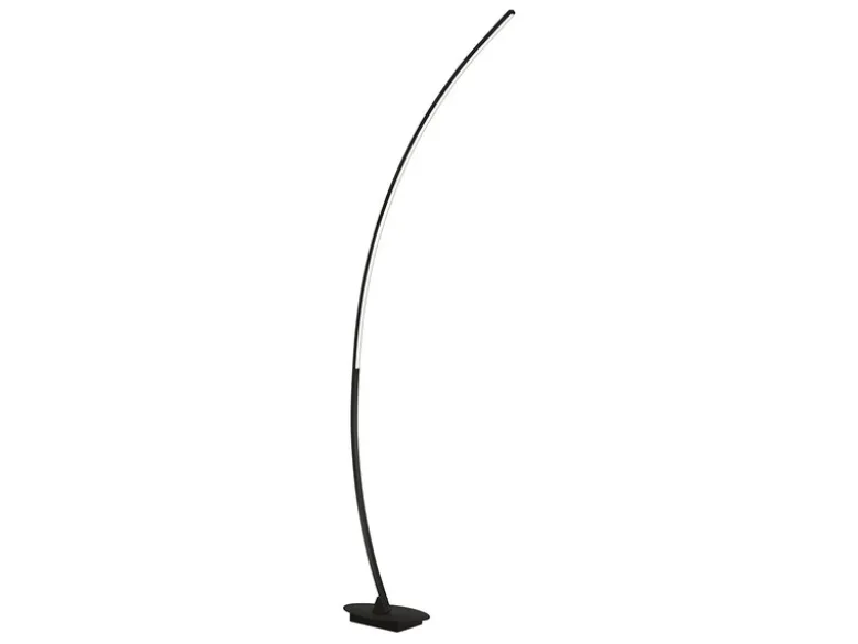 LED Stehlampe gebogen SOLO Metall Schwarz Höhe 158cm Ausladung 35cm