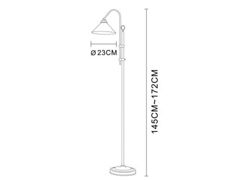 LED Stehlampe im Landhausstil höhenverstellbar, Höhe 145 -max. 172cm
