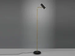 LED Stehlampe in Messing & Schwarz matt, Spot schwenkbar, Höhe 151cm