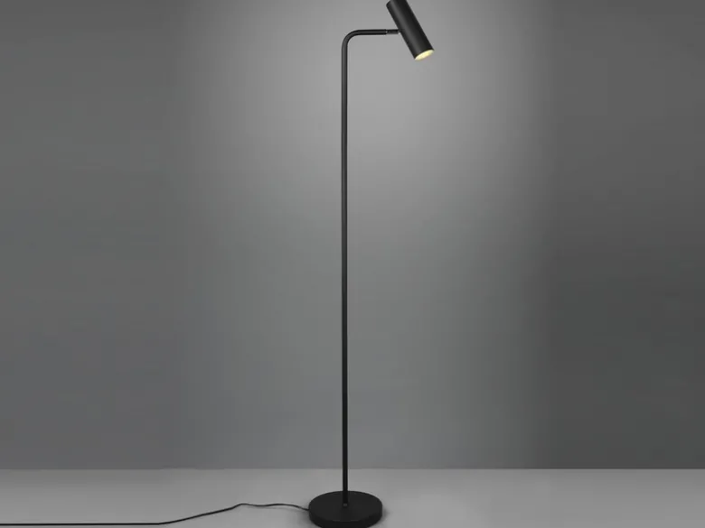 LED Stehlampe in Schwarz matt, Spot schwenkbar, Höhe 151cm