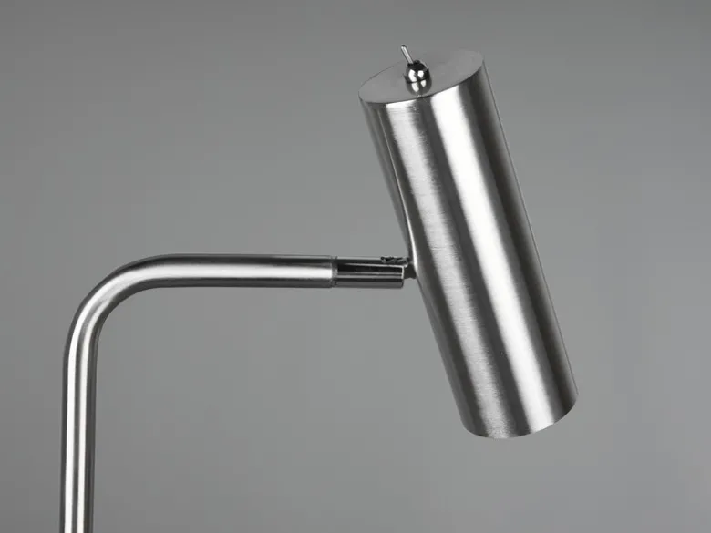 LED Stehlampe in Silber matt, Spot schwenkbar, Höhe 151cm