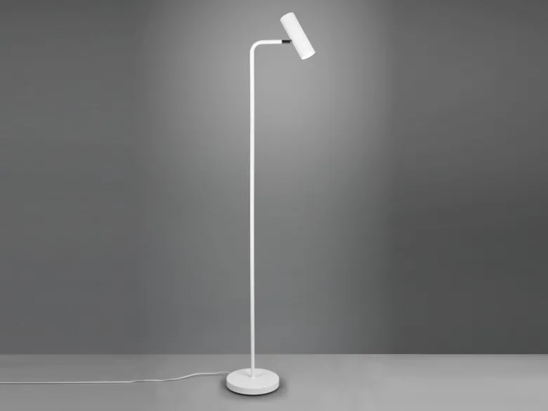 LED Stehlampe in Weiß matt, Spot schwenkbar, Höhe 151cm