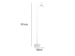 LED Stehlampe in Weiß matt, Spot schwenkbar, Höhe 151cm
