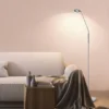 LED Stehlampe Leselampe DENT Silber mit Dimmer, Höhe 150cm
