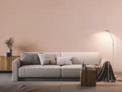 LED Stehlampe Leselampe DENT Silber mit Dimmer, Höhe 150cm
