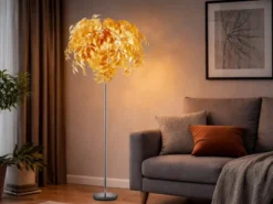 LED Stehlampe mit Blättern, Fernbedienung & RGBW Farbwechsel, Höhe 180cm